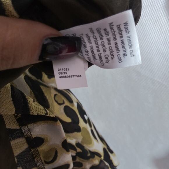 Nine West Jacquard Mini Skirt Leopard Print NWT Size L - Picture 10 of 10